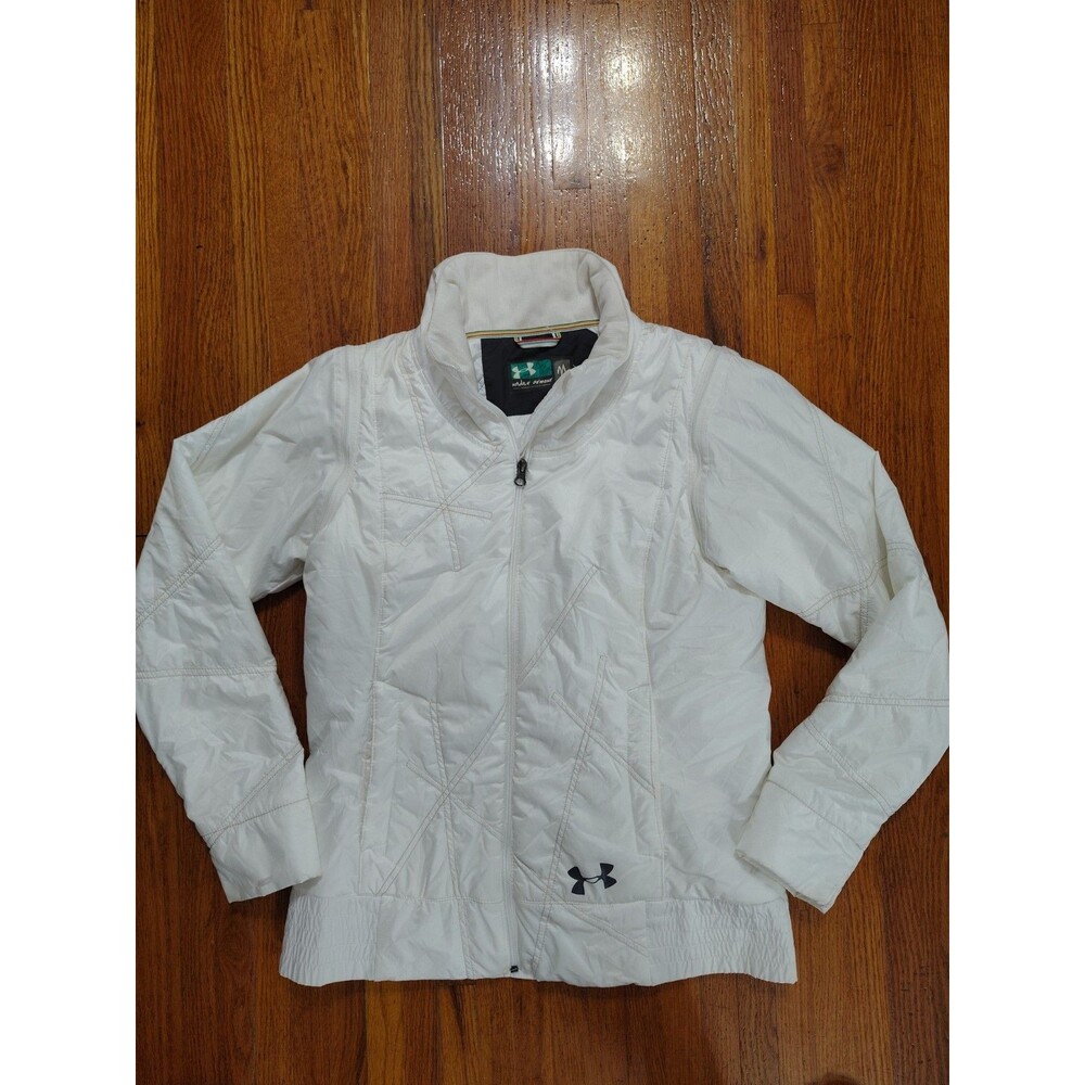 Under Armour Women's Coldgear Reactor Jacket White Size Med White W/Pockets Zip